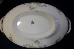 CMC-  MAUREIL CHAPEAU & CHARLES-  PURPLE VIOLETS-  OVAL COVERED SERVING BOWL  ..... http://jaapiesfinechinastore.com
