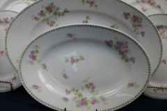 CMC-  MAUREIL CHAPEAU & CHARLES-  PURPLE VIOLETS-  OVAL SERVING PLATTER  11"   ..... https://www.jaapiesfinechinastore.com