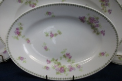 CMC-  MAUREIL CHAPEAU & CHARLES-  PURPLE VIOLETS-  OVAL SERVING PLATTER  11"   ..... https://www.jaapiesfinechinastore.com