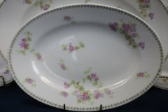 CMC-  MAUREIL CHAPEAU & CHARLES-  PURPLE VIOLETS-  OVAL SERVING PLATTER  11"   ..... http://jaapiesfinechinastore.com