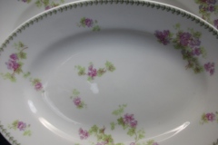 CMC-  MAUREIL CHAPEAU & CHARLES-  PURPLE VIOLETS-  OVAL SERVING PLATTER  11"   ..... https://www.jaapiesfinechinastore.com