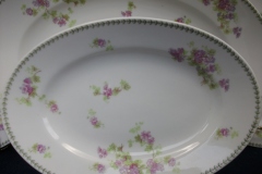 CMC-  MAUREIL CHAPEAU & CHARLES-  PURPLE VIOLETS-  OVAL SERVING PLATTER  11"   ..... https://www.jaapiesfinechinastore.com