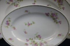 CMC-  MAUREIL CHAPEAU & CHARLES-  PURPLE VIOLETS-  OVAL SERVING PLATTER  11"   ..... http://jaapiesfinechinastore.com