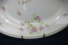 CMC-  MAUREIL CHAPEAU & CHARLES-  PURPLE VIOLETS-  OVAL SERVING PLATTER  11"   ..... https://www.jaapiesfinechinastore.com