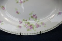 CMC-  MAUREIL CHAPEAU & CHARLES-  PURPLE VIOLETS-  OVAL SERVING PLATTER  11"   ..... http://jaapiesfinechinastore.com