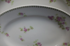 CMC-  MAUREIL CHAPEAU & CHARLES-  PURPLE VIOLETS-  OVAL SERVING PLATTER  11"   ..... https://www.jaapiesfinechinastore.com