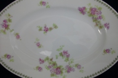 CMC-  MAUREIL CHAPEAU & CHARLES-  PURPLE VIOLETS-  OVAL SERVING PLATTER  11"   ..... https://www.jaapiesfinechinastore.com