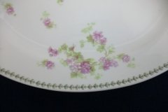 CMC-  MAUREIL CHAPEAU & CHARLES-  PURPLE VIOLETS-  OVAL SERVING PLATTER  11"   ..... http://jaapiesfinechinastore.com