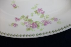 CMC-  MAUREIL CHAPEAU & CHARLES-  PURPLE VIOLETS-  OVAL SERVING PLATTER  11"   ..... http://jaapiesfinechinastore.com