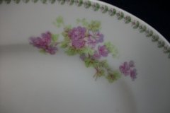 CMC-  MAUREIL CHAPEAU & CHARLES-  PURPLE VIOLETS-  OVAL SERVING PLATTER  11"   ..... http://jaapiesfinechinastore.com