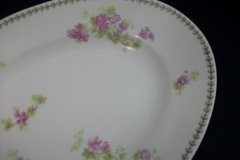 CMC-  MAUREIL CHAPEAU & CHARLES-  PURPLE VIOLETS-  OVAL SERVING PLATTER  11"   ..... http://jaapiesfinechinastore.com