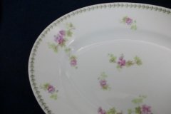 CMC-  MAUREIL CHAPEAU & CHARLES-  PURPLE VIOLETS-  OVAL SERVING PLATTER  11"   ..... http://jaapiesfinechinastore.com