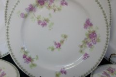 CMC-  MAUREIL CHAPEAU & CHARLES-  PURPLE VIOLETS-  SALAD PLATE  7 5/8"   ..... http://jaapiesfinechinastore.com