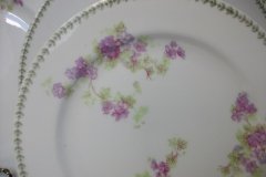 CMC-  MAUREIL CHAPEAU & CHARLES-  PURPLE VIOLETS-  SALAD PLATE  7 5/8"   ..... http://jaapiesfinechinastore.com