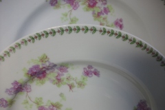 CMC-  MAUREIL CHAPEAU & CHARLES-  PURPLE VIOLETS-  SALAD PLATE  7 5/8"   ..... https://www.jaapiesfinechinastore.com