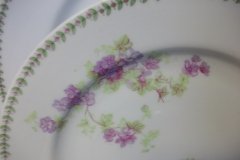 CMC-  MAUREIL CHAPEAU & CHARLES-  PURPLE VIOLETS-  SALAD PLATE  7 5/8"   ..... http://jaapiesfinechinastore.com