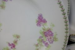 CMC-  MAUREIL CHAPEAU & CHARLES-  PURPLE VIOLETS-  SALAD PLATE  7 5/8"   ..... http://jaapiesfinechinastore.com