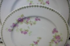 CMC-  MAUREIL CHAPEAU & CHARLES-  PURPLE VIOLETS-  SALAD PLATE  7 5/8"   ..... http://jaapiesfinechinastore.com