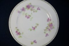 CMC-  MAUREIL CHAPEAU & CHARLES-  PURPLE VIOLETS-  SALAD PLATE  7 5/8"   ..... http://jaapiesfinechinastore.com