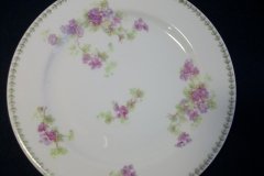 CMC-  MAUREIL CHAPEAU & CHARLES-  PURPLE VIOLETS-  SALAD PLATE  7 5/8"   ..... http://jaapiesfinechinastore.com
