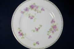 CMC-  MAUREIL CHAPEAU & CHARLES-  PURPLE VIOLETS-  SALAD PLATE  7 5/8"   ..... http://jaapiesfinechinastore.com