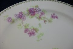 CMC-  MAUREIL CHAPEAU & CHARLES-  PURPLE VIOLETS-  SALAD PLATE  7 5/8"   ..... http://jaapiesfinechinastore.com