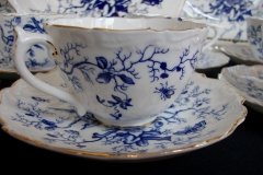 COALPORT CAIRO BLUE #9252- CUPS & SAUCERS   .....   http://jaapiesfinechinastore.com