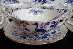 COALPORT CAIRO BLUE #9252- SOUP BOWL & SAUCER   .....   http://jaapiesfinechinastore.com