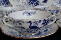 COALPORT CAIRO BLUE #9252- SOUP BOWL & SAUCER   .....   http://jaapiesfinechinastore.com
