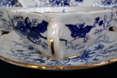 COALPORT CAIRO BLUE #9252- SOUP BOWL & SAUCER   .....   http://jaapiesfinechinastore.com