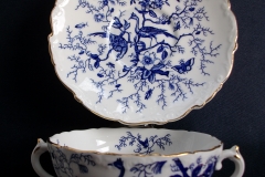 COALPORT CAIRO BLUE #9252- SOUP BOWL & SAUCER   .....   https://www.jaapiesfinechinastore.com