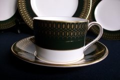 COALPORT CHATEAU GREEN- CUP & SAUCER  .....   http://jaapiesfinechinastore.com