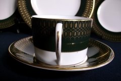 COALPORT CHATEAU GREEN- CUP & SAUCER  .....   http://jaapiesfinechinastore.com