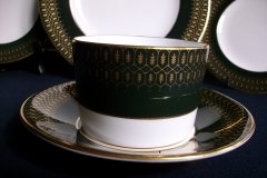 COALPORT CHATEAU GREEN- CUP & SAUCER  .....   http://jaapiesfinechinastore.com