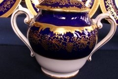 COALPORT HAZELTON COBALT-  COVERED SUGAR BOWL  ..... http://jaapiesfinechinastore.com