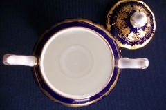 COALPORT HAZELTON COBALT-  COVERED SUGAR BOWL  ..... https://www.jaapiesfinechinastore.com