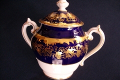 COALPORT HAZELTON COBALT-  COVERED SUGAR BOWL  ..... https://www.jaapiesfinechinastore.com