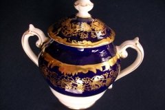 COALPORT HAZELTON COBALT-  COVERED SUGAR BOWL  ..... http://jaapiesfinechinastore.com