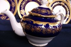 COALPORT HAZELTON COBALT- TEA POT  ..... http://jaapiesfinechinastore.com