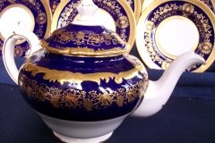 COALPORT HAZELTON COBALT- TEA POT  ..... http://jaapiesfinechinastore.com