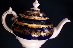 COALPORT HAZELTON COBALT- TEA POT  ..... http://jaapiesfinechinastore.com