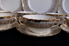 COALPORT HAZELTON GREY-SOUP BOWL & SAUCER    ..... http://jaapiesfinechinastore.com