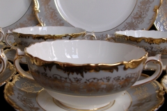 COALPORT HAZELTON GREY-SOUP BOWL & SAUCER    ..... https://www.jaapiesfinechinastore.com