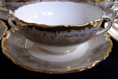 COALPORT HAZELTON GREY-SOUP BOWL & SAUCER    ..... http://jaapiesfinechinastore.com