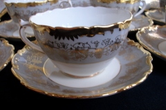 COALPORT HAZELTON GREY-CUP & SAUCER    ..... https://www.jaapiesfinechinastore.com