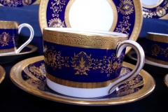 COALPORT LADY ANNE COBALT-  CUP & SAUCER  ..... https://www.jaapiesfinechinastore.com