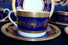 COALPORT LADY ANNE COBALT-  CUP & SAUCER  ..... https://www.jaapiesfinechinastore.com