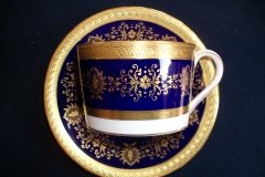 COALPORT LADY ANNE COBALT-  CUP & SAUCER  ..... http://jaapiesfinechinastore.com