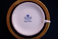 COALPORT LADY ANNE COBALT-  CUP & SAUCER  ..... https://www.jaapiesfinechinastore.com