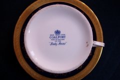 COALPORT LADY ANNE COBALT-  CUP & SAUCER  ..... http://jaapiesfinechinastore.com